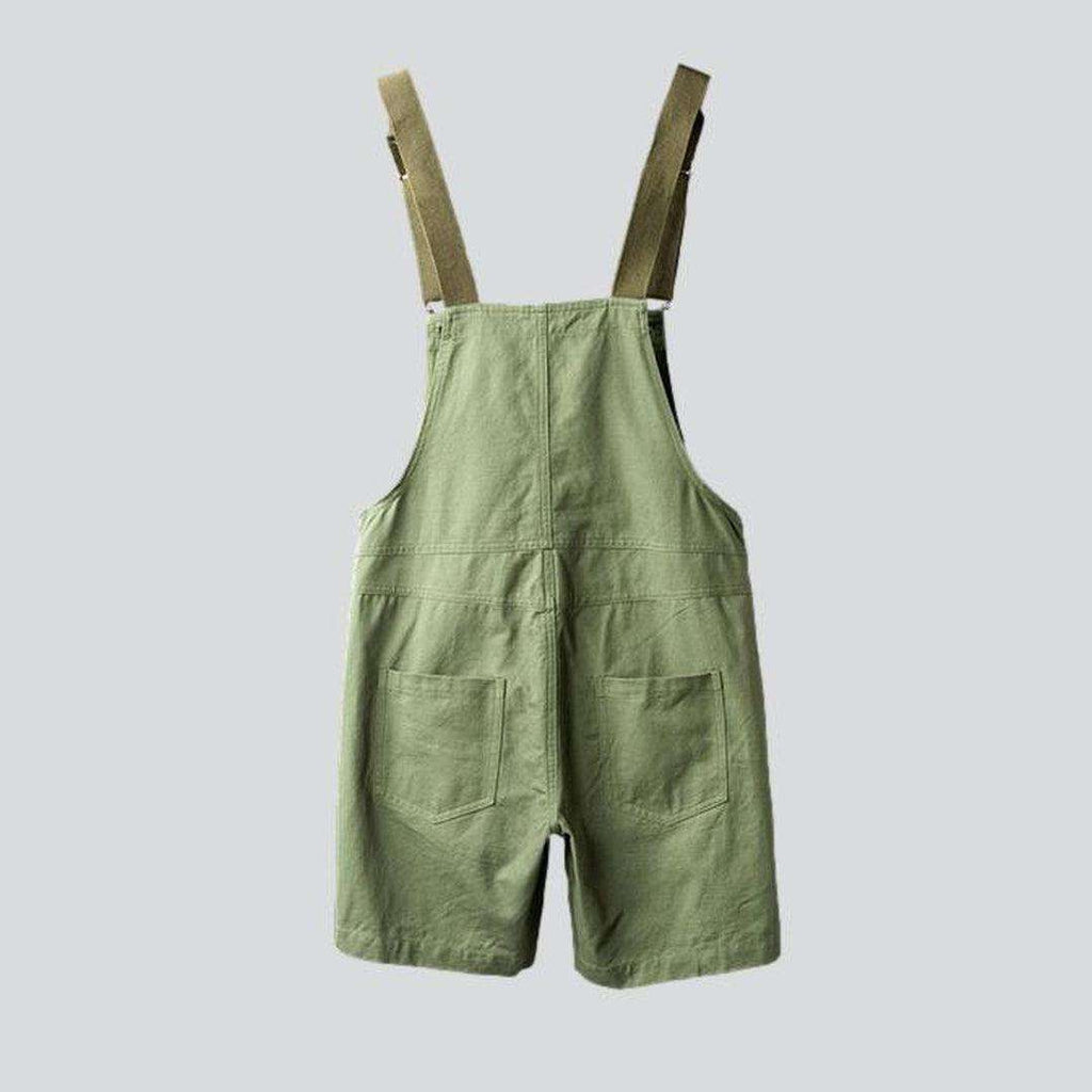 Color denim men overall shorts