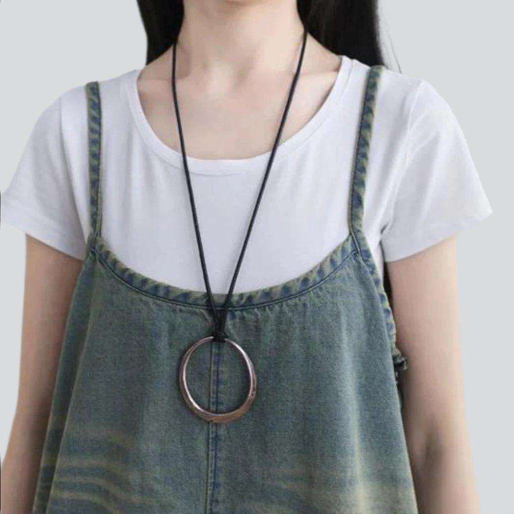 Adjustable women denim dress-jumpsuit