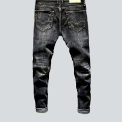 Dark grey torn men jeans