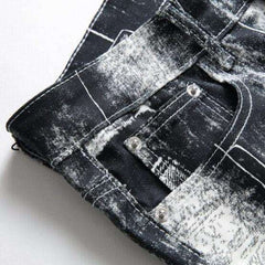 Grey painting print men jeans