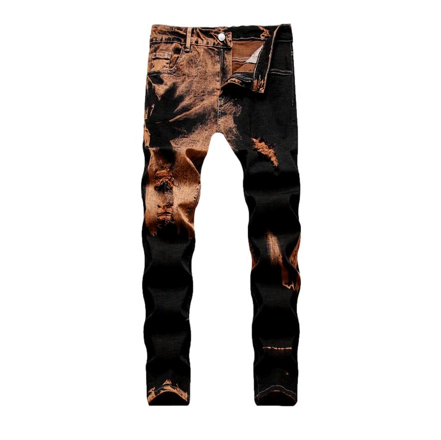 Partly over-dyed men jeans