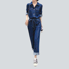 Long sleeve wide denim overall