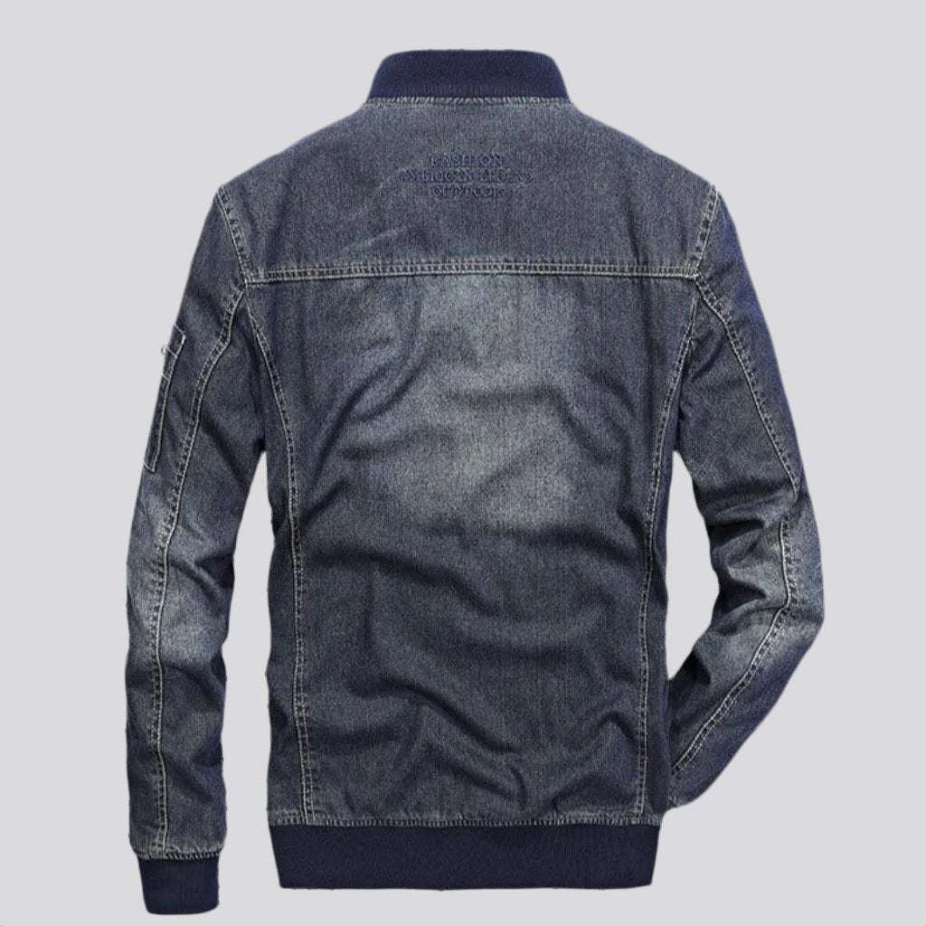 Chaqueta vaquera bomber lijada para hombre