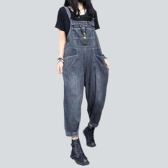 Grey urban women denim jumpsuit