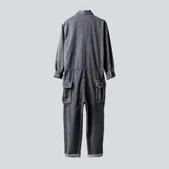 Loose grey men denim overall