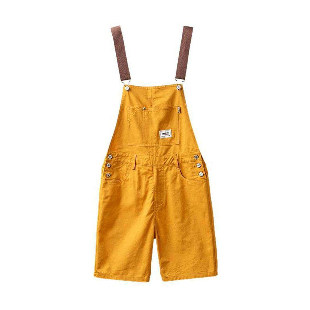 Color denim men overall shorts