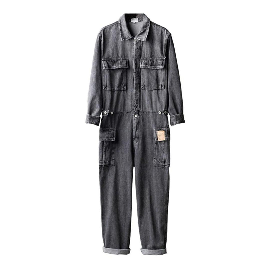 Lockerer grauer Herren Jeans Overall