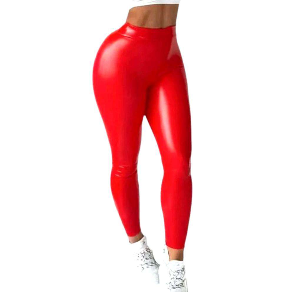 Latex wax women denim pants