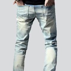 Red knees men biker jeans