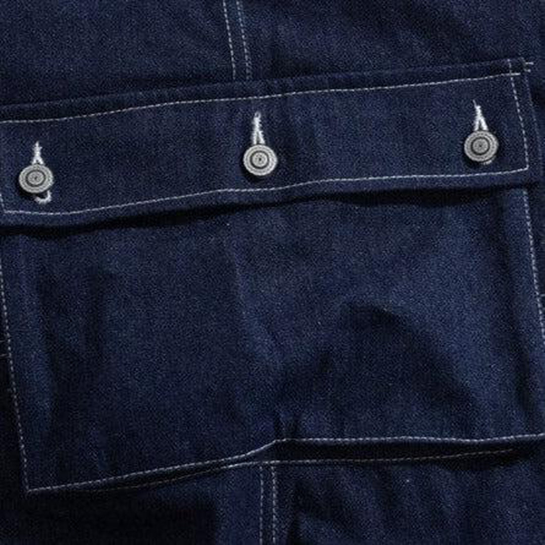 Marineblaue Baggy-Latzhose aus Denim für Herren