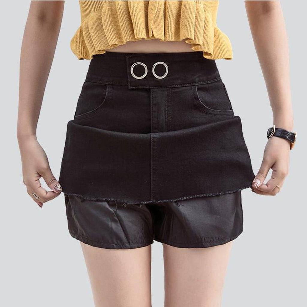 Mini denim skirt with buttons