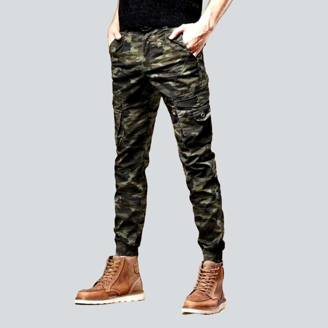 Camouflage print cargo men jeans