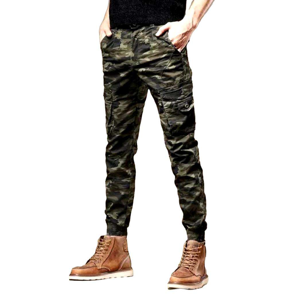 Camouflage print cargo men jeans