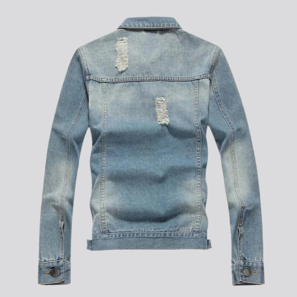 Schmale Jeansjacke mit Patches