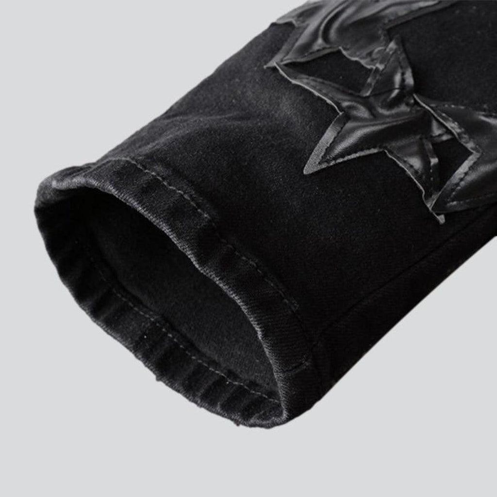 Stars embroidery men black jeans