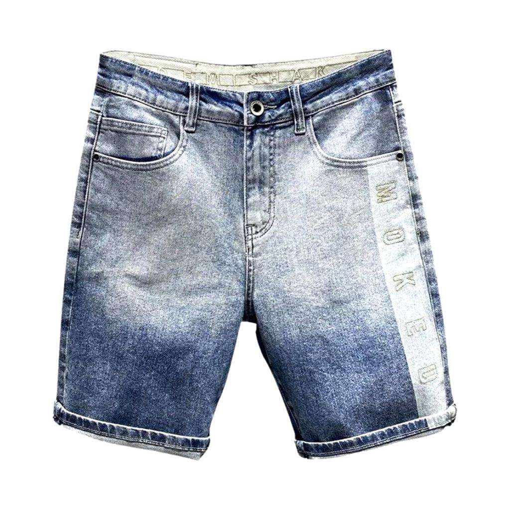 Baggy-Jeansshorts in Kontrastwaschung