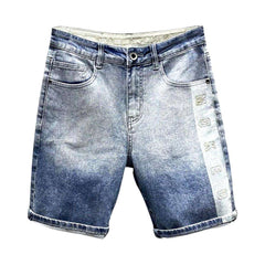 Contrast wash baggy denim shorts