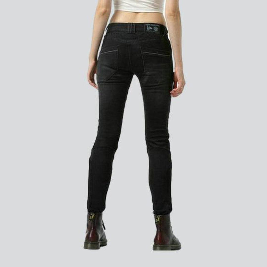 Summer breathable women biker jeans