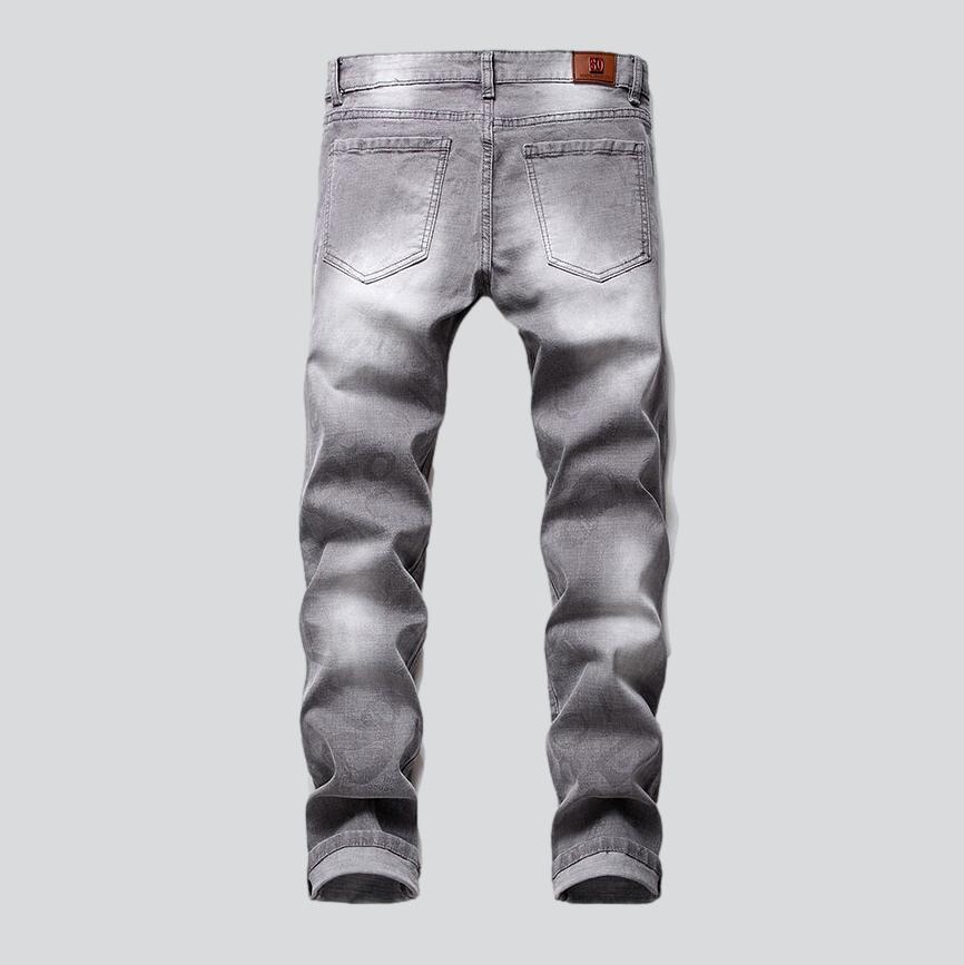 Slightly printed grey men jeans