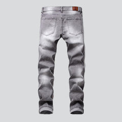 Slightly printed grey men jeans