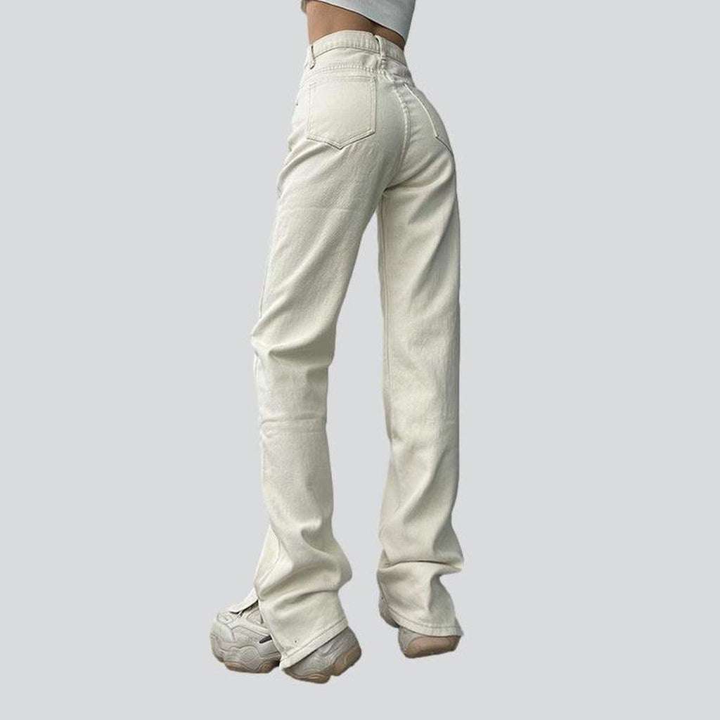 Light color straight women jeans