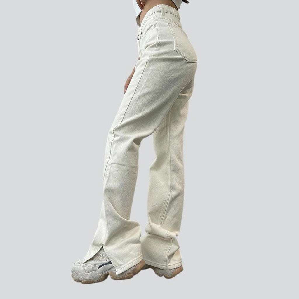 Light color straight women jeans