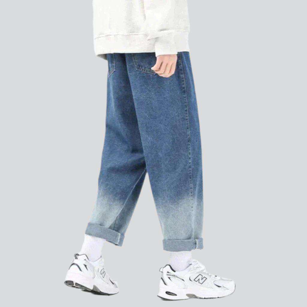 Contrast hem men baggy jeans