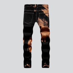 Partly over-dyed men jeans