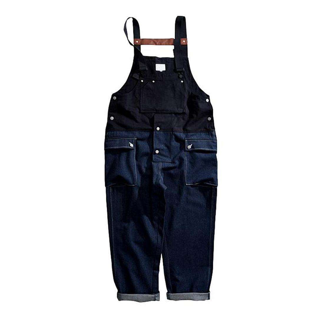 Color block men denim dungaree