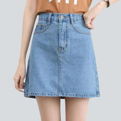 High waist casual denim skirt