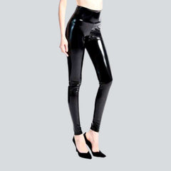 High-waist latex women jeans pants