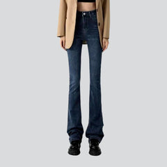 High-waist street jeans for ladies