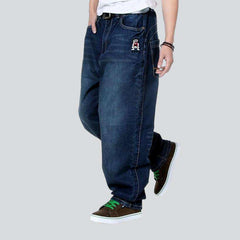 Dunkle Hip-Hop-Baggy-Jeans für Herren