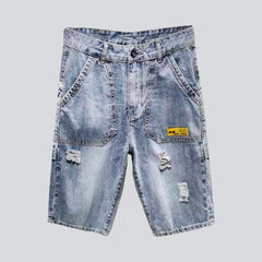 Hip-hop loose ripped denim shorts