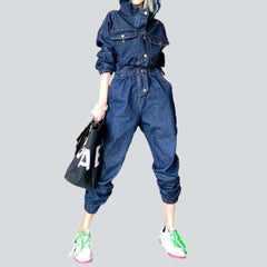 Hooded women denim overall