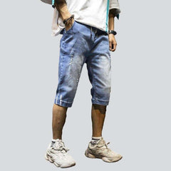 Knee-length men jeans shorts