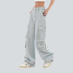 Light blue cargo baggy jeans