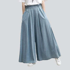 Light blue culottes denim pants