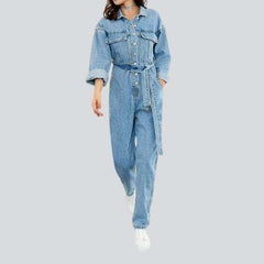 Light blue loose denim overall