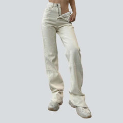 Light color straight women jeans