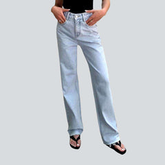 Light wash straight women jeans