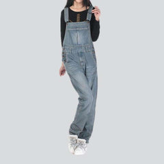 Light wash women denim dungaree