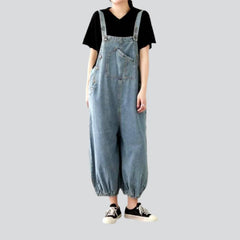 Light wash women denim jumpsuit