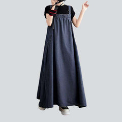 Long flare urban denim dress