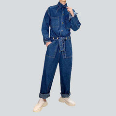 Long sleeve men denim overall