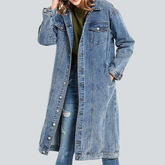 Long slim women jeans jacket