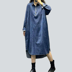 Long urban shirt denim dress