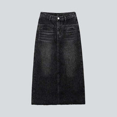 Long women jean skirt