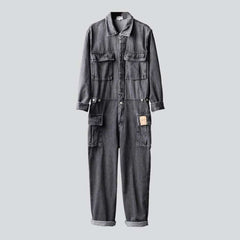 Lockerer grauer Herren Jeans Overall