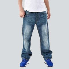 Loose light wash men jeans